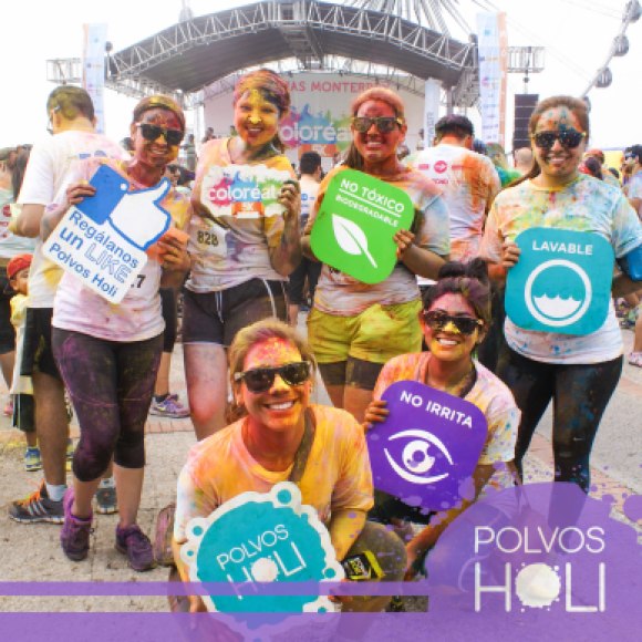 Polvos Holi, patrocinador oficial de Coloréate 5K - Monterrey